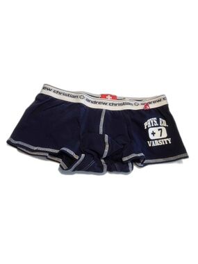 Andrew Christian Phys Ed Varsity Boxer Trunk Navy NWT M